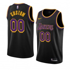 Custom Los Angeles Lakers Earned Edition Jersey Black