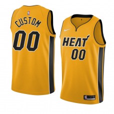 Custom Miami Heat Earned Edition Jersey 2020-21 Yellow