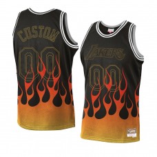 Los Angeles Lakers Custom Flames Jersey Black