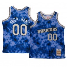 Golden State Warriors Custom Hardwood Classics Galaxy Jersey Blue