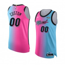 Custom Miami Heat Viceversa Authentic City Edition Jersey 2020-21 Blue Pink