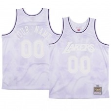 Custom Los Angeles Lakers Hardwood Classics Cloudy Skies Jersey 1996-97 White