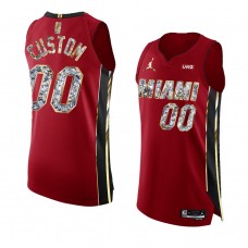 Miami Heat Custom NBA 75th Diamond Badge Authentic Jersey Red