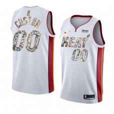 Miami Heat Custom White Hot NBA75th Diamond Jersey White