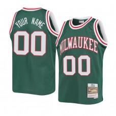 Milwaukee Bucks Custom Youth 1970-71 Hardwood Classics Jersey Green