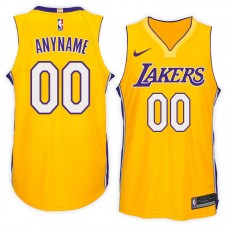 Men's Los Angeles Lakers #00 Custom Gold Nike New Swingman Jersey