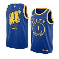 Damion Lee Golden State Warriors Hardwood Classics Jersey Blue