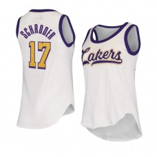 Los Angeles Lakers Dennis Schroder Women's Alyssa Milano High Hoops Tank Top Jersey White