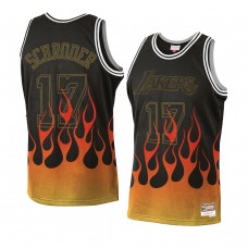 Los Angeles Lakers Dennis Schroder Flames Jersey Black