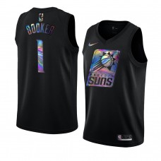 Devin Booker Phoenix Suns Iridescent Holographic Jersey Black