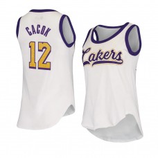 Los Angeles Lakers Devontae Cacok Women's Alyssa Milano High Hoops Tank Top Jersey White