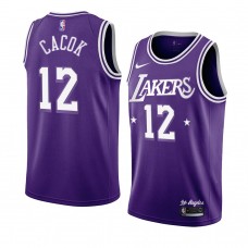 Los Angeles Lakers Devontae Cacok 2021-22 City Edition Throwback 60s Jersey Purple