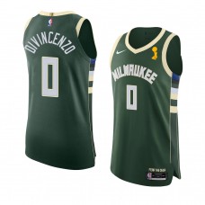 Milwaukee Bucks Donte DiVincenzo 2021 NBA Finals Champions Authentic Icon Jersey Hunter Green