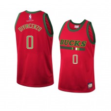 Milwaukee Bucks Donte DiVincenzo Hardwood Classics Fashion Jersey Red