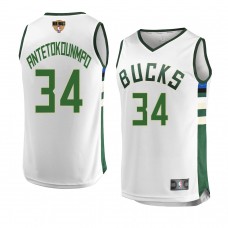 Milwaukee Bucks Giannis Antetokounmpo 2021 NBA Finals Association Edition Jersey White