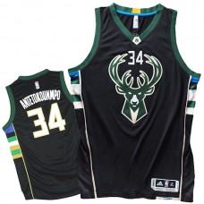 Milwaukee Bucks #34 Giannis Antetokounmpo Alternate Black Swingman climacool Jersey