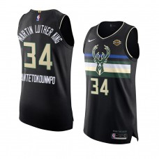 Milwaukee Bucks Giannis Antetokounmpo MLK Day Honor King Jersey Black