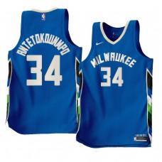 Giannis Antetokounmpo Milwaukee Bucks City Edition 2022-23 Jersey Blue Men