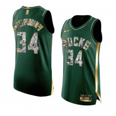 Giannis Antetokounmpo Milwaukee Bucks 2022 NBA Playoffs Jersey Green Men