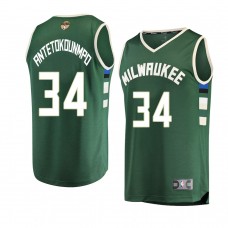 Milwaukee Bucks Giannis Antetokounmpo 2021 NBA Finals Icon Edition Jersey Green