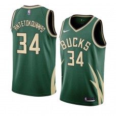 Giannis Antetokounmpo Milwaukee Bucks Earned Edition Jersey 2020-21 Green