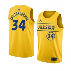 Milwaukee Bucks Giannis Antetokounmpo 2021 NBA All-Star Game TEAM LEBBRON player jersey Gold