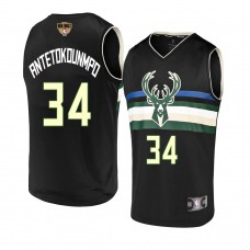 Milwaukee Bucks Giannis Antetokounmpo 2021 NBA Finals Statement Edition Jersey Black