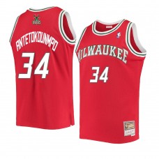 Milwaukee Bucks Giannis Antetokounmpo Hardwood Classics Swingman Jersey Red