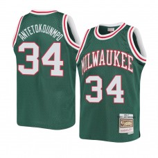 Milwaukee Bucks Giannis Antetokounmpo Youth 1970-71 Hardwood Classics Jersey Green