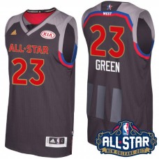 Golden State Warriors# 23 Draymond Green 2017 New Orleans All Star Charcoal Jersey