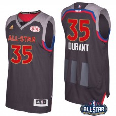 Golden State Warriors# 35 Kevin Durant 2017 New Orleans All Star Charcoal Jersey