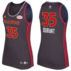 Women Golden State Warriors# 35 Kevin Durant 2017 New Orleans All Star Charcoal Jersey