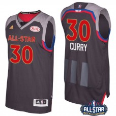 Golden State Warriors# 30 Stephen Curry 2017 New Orleans All Star Charcoal Jersey