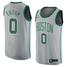 2018 Nike Swingman Gray Boston Celtics #0 Jayson Tatum Jersey-City Edition- Men's