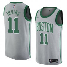 2018 Nike Swingman Gray Boston Celtics #11 Kyrie Irving Jersey-City Edition-Men's