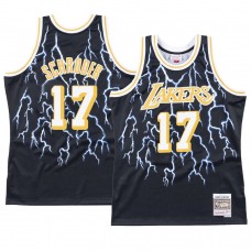 Los Angeles Lakers Dennis Schroder Black Lightning Jersey Hardwood Classics