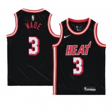 Miami Heat Dwyane Wade Youth Black Hardwood Classics Jersey