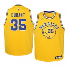 Golden State Warriors Kevin Durant Youth Gold Hardwood Classics Jersey