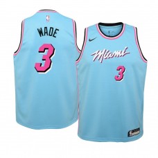 Youth Miami Heat Dwyane Wade Blue ViceWave Jersey - City Edition