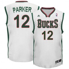 Milwaukee Bucks #12 Jabari Parker Revolution 30 Swingman Home White Jersey