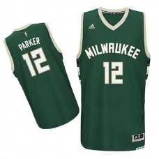 Milwaukee Bucks #12 Jabari Parker 2015-16 New Style Swingman Green Jersey