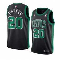 Boston Celtics #20 Jabari Parker Statement Vistaprint Patch Jersey Black