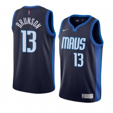 Dallas Mavericks 2021 Jalen Brunson Earned Edition Dri-FIT Swingman Jersey Navy