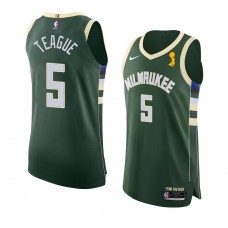 Milwaukee Bucks Jeff Teague 2021 NBA Finals Champions Authentic Icon Jersey Hunter Green