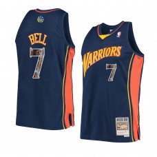 Golden State Warriors 2021 Jordan Bell snakeskin Hardwood Classics Jersey Navy