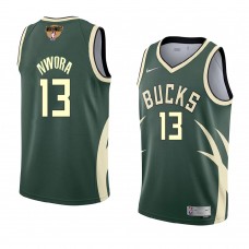 Milwaukee Bucks Jordan Nwora 2021 NBA Playoffs Bound Jersey Green