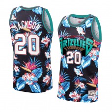 Josh Jackson Memphis Grizzlies Floral Fashion Jersey Black