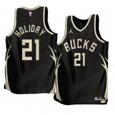 Milwaukee Bucks Jrue Holiday 2022-23 Statement Edition Jersey Black