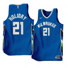 Jrue Holiday Milwaukee Bucks City Edition 2022-23 Jersey Blue Men