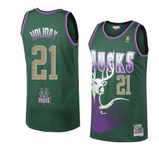 Bucks 2021 Jrue Holiday Hardwood Classics Buckskins limited Jersey Green